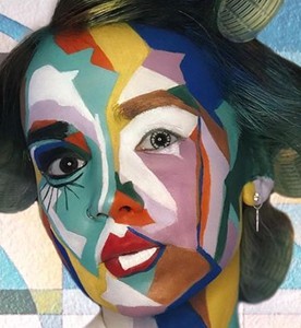 Self-portrait of Katy Grim. Abstraction modern pop art
